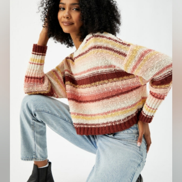 Billabong Easy Going Stripe Sweater Rose - Picture 14 of 15